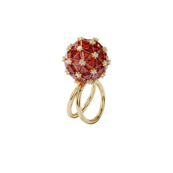 Curiosa cocktail ring, Circle, Orange, Gold-tone plated swarovski curiosa cocktail ring  circle  orange  gold tone plated